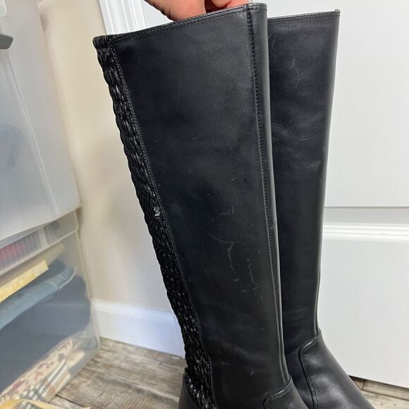 Cole Haan Elverton Knee High Boot Black Leather Women's 10 B Riding - Picture 10 of 16